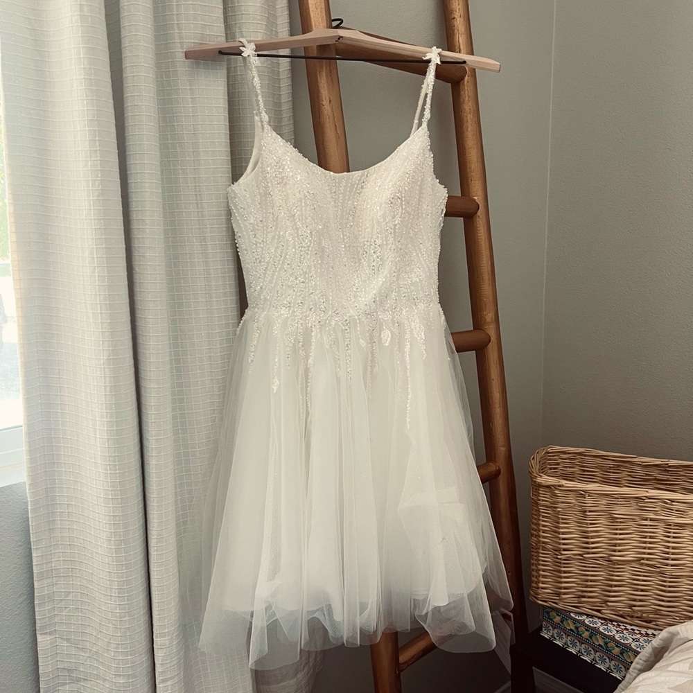 Cinderella White layered tulle  A-line dress